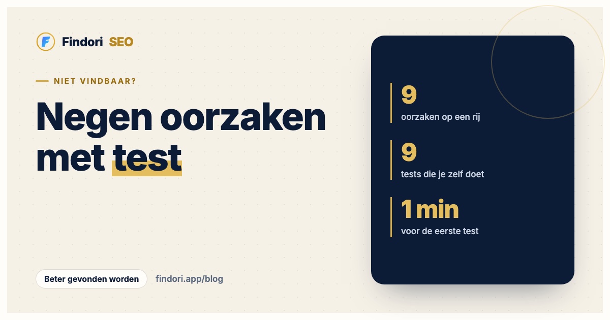 Website vindbaar maken in Google: negen oorzaken en tests